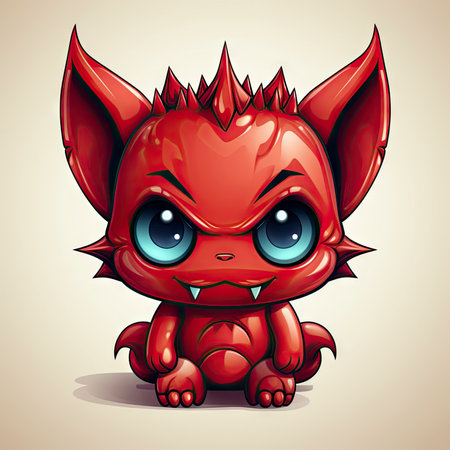 Kawaii Baby devil on white backgroundの素材