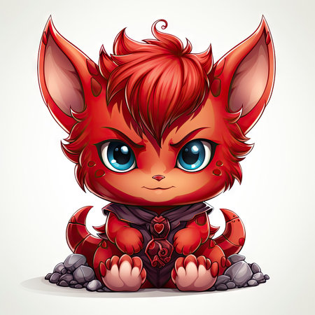 Kawaii Baby devil on white backgroundの素材