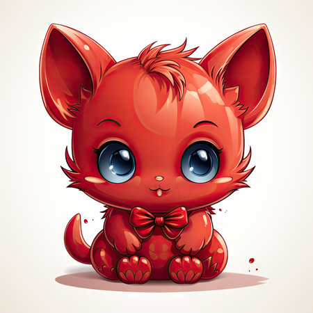 Kawaii Baby devil on white backgroundの素材