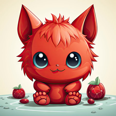 Kawaii Baby devil on white backgroundの素材