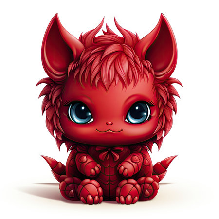 Kawaii Baby devil on white backgroundの素材