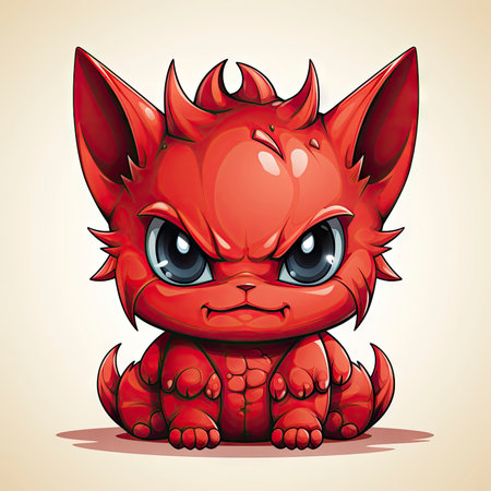 Kawaii Baby devil on white backgroundの素材