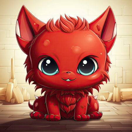 Kawaii Baby devil on white backgroundの素材