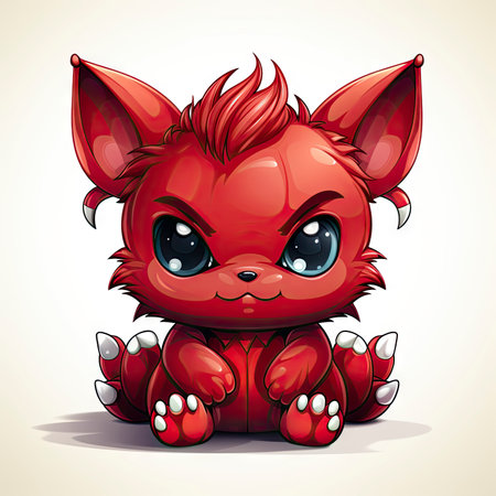 Kawaii Baby devil on white backgroundの素材