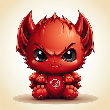 Kawaii Baby devil on white backgroundの素材