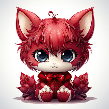 Kawaii Baby devil on white backgroundの素材