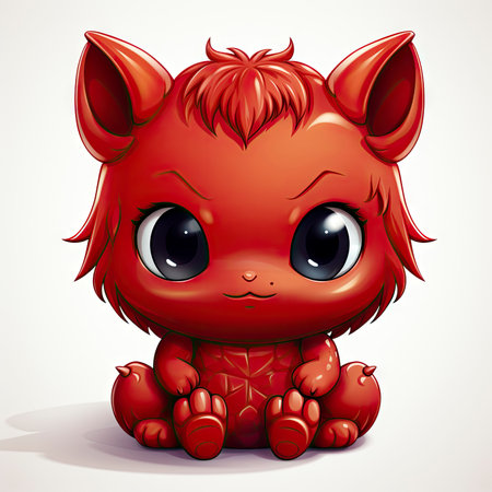 Kawaii Baby devil on white backgroundの素材