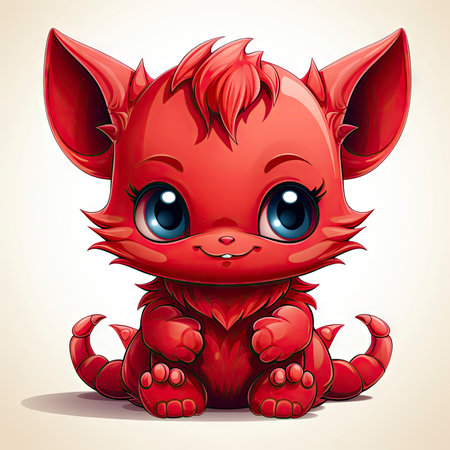 Kawaii Baby devil on white backgroundの素材