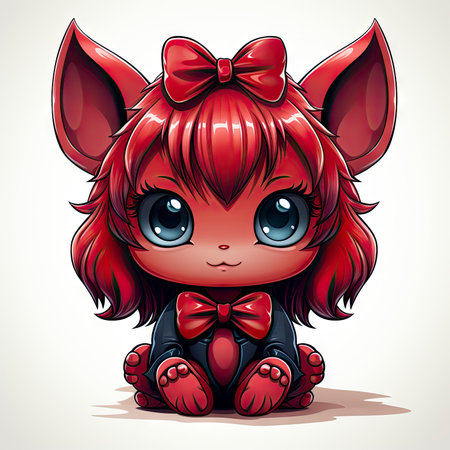 Kawaii Baby devil on white backgroundの素材