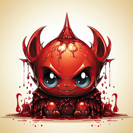 Kawaii Baby devil on white backgroundの素材