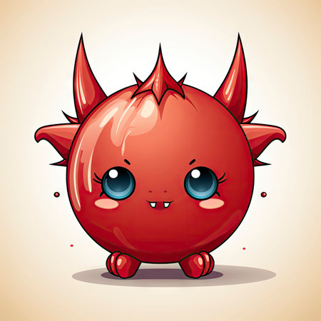 Kawaii Baby devil on white backgroundの素材