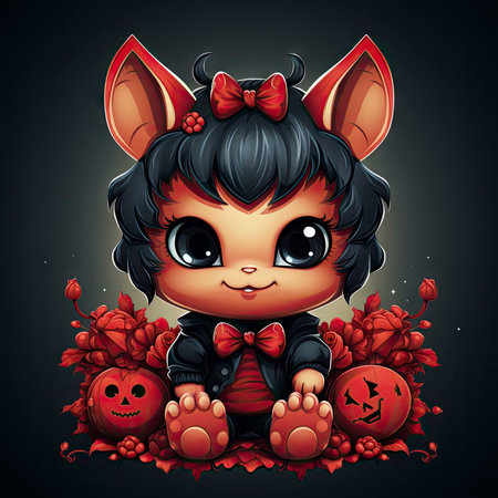 Kawaii Baby devil on white backgroundの素材