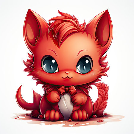 Kawaii Baby devil on white backgroundの素材