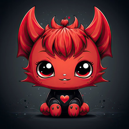 Kawaii Baby devil on white backgroundの素材