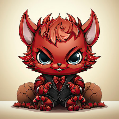 Kawaii Baby devil on white backgroundの素材