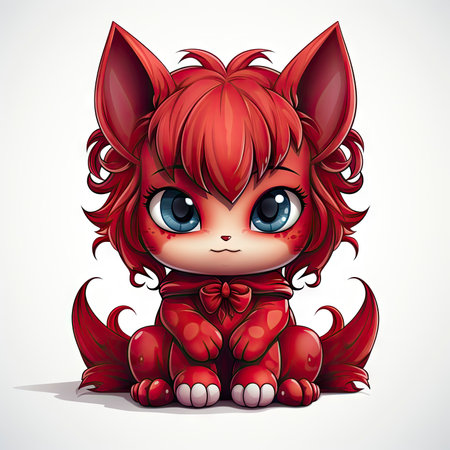 Kawaii Baby devil on white backgroundの素材