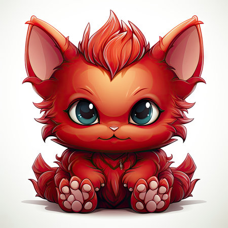 Kawaii Baby devil on white backgroundの素材