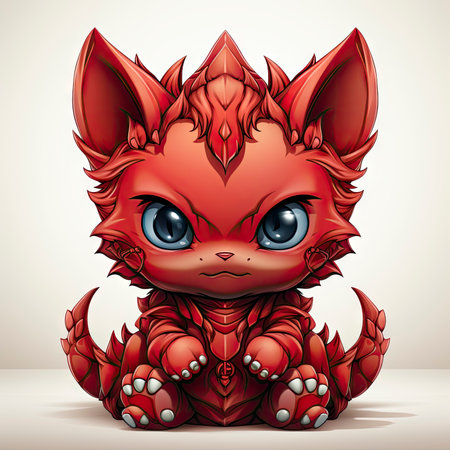 Kawaii Baby devil on white backgroundの素材