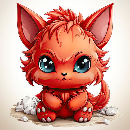 Kawaii Baby devil on white backgroundの素材