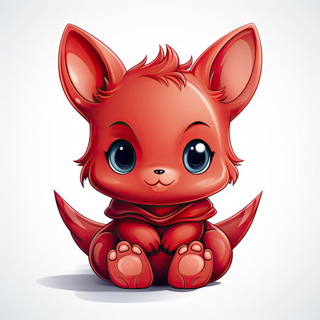 Kawaii Baby devil on white backgroundの素材