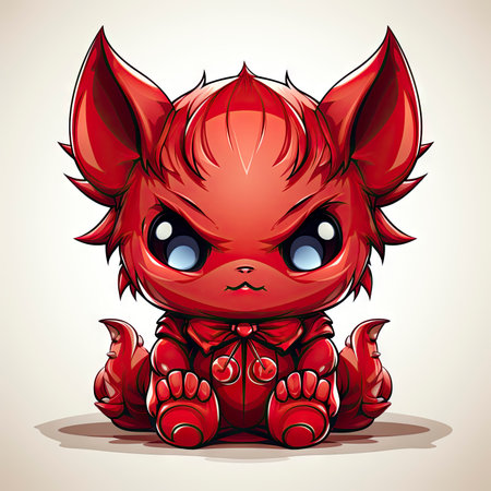 Kawaii Baby devil on white backgroundの素材