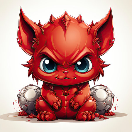 Kawaii Baby devil on white backgroundの素材