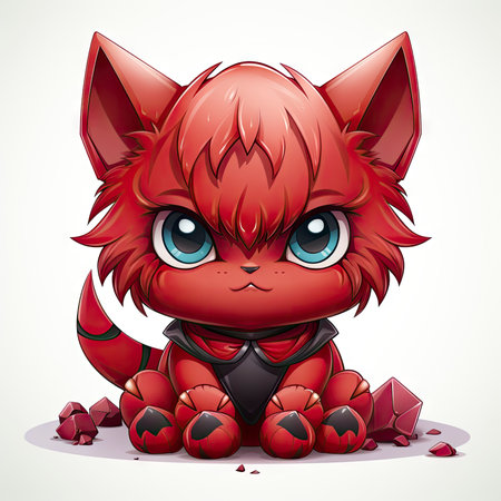 Kawaii Baby devil on white backgroundの素材