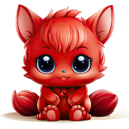 Kawaii Baby devil on white backgroundの素材