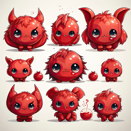 Kawaii Baby devil on white backgroundの素材