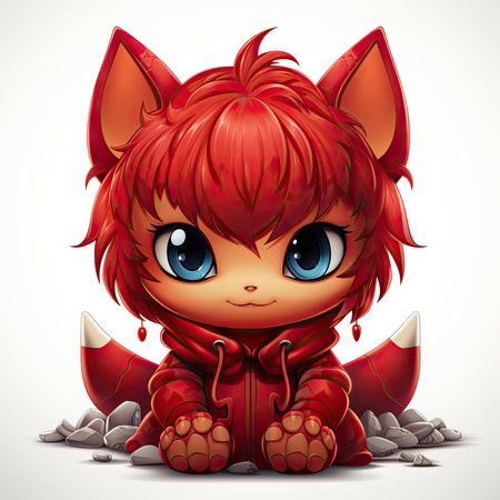 Kawaii Baby devil on white backgroundの素材