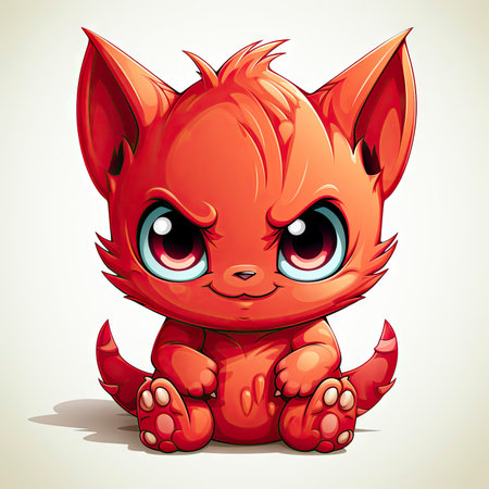 Kawaii Baby devil on white backgroundの素材