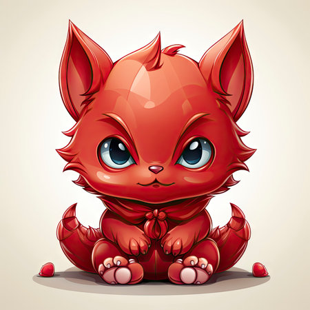 Kawaii Baby devil on white backgroundの素材