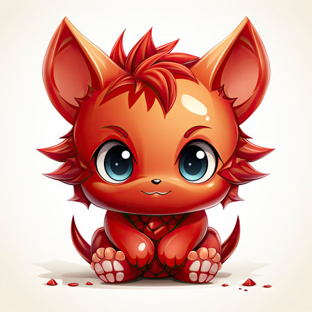 Kawaii Baby devil on white backgroundの素材