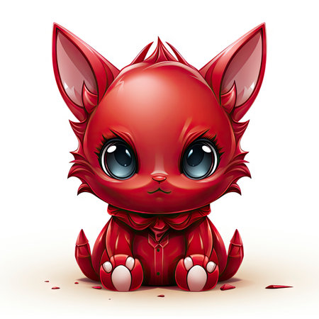 Kawaii Baby devil on white backgroundの素材