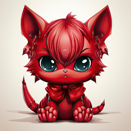 Kawaii Baby devil on white backgroundの素材