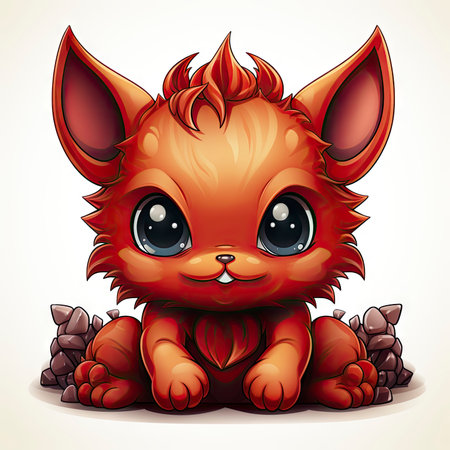 Kawaii Baby devil on white backgroundの素材