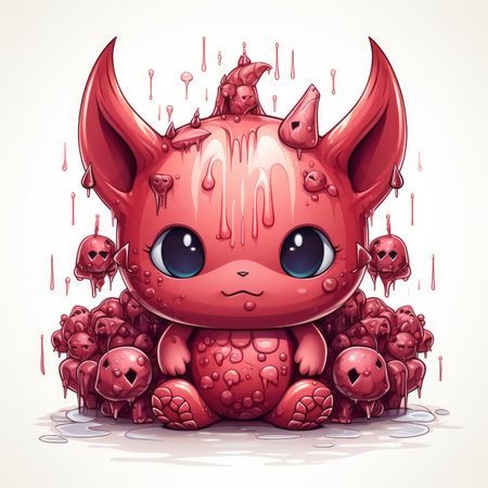 Kawaii Baby devil on white backgroundの素材