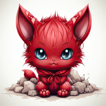 Kawaii Baby devil on white backgroundの素材