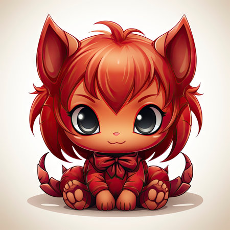 Kawaii Baby devil on white backgroundの素材