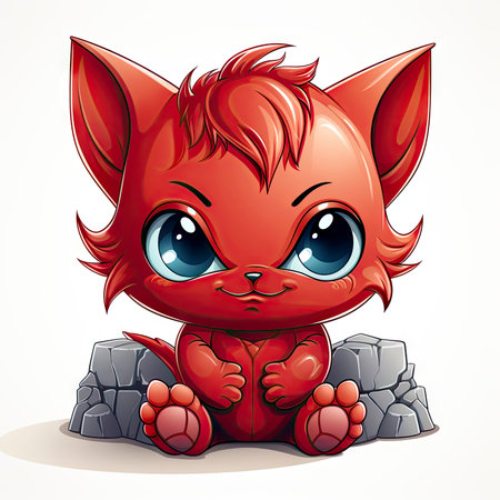 Kawaii Baby devil on white backgroundの素材