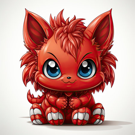 Kawaii Baby devil on white backgroundの素材