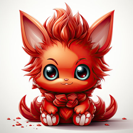 Kawaii Baby devil on white backgroundの素材
