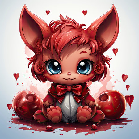 Kawaii Baby devil on white backgroundの素材