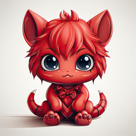 Kawaii Baby devil on white backgroundの素材