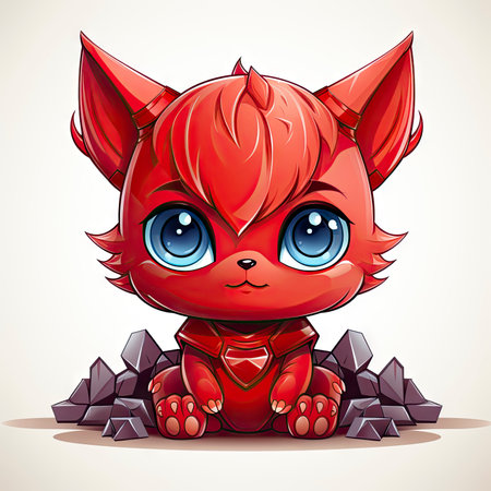 Kawaii Baby devil on white backgroundの素材