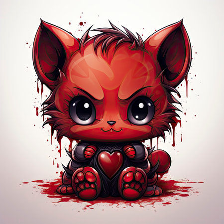 Kawaii Baby devil on white backgroundの素材
