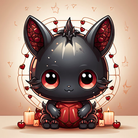 Kawaii Baby devil on white backgroundの素材