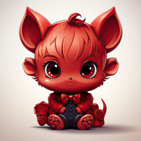 Kawaii Baby devil on white backgroundの素材
