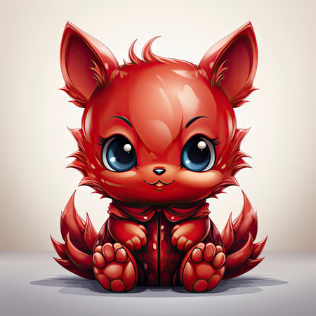 Kawaii Baby devil on white backgroundの素材