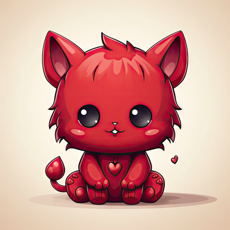 Kawaii Baby devil on white backgroundの素材